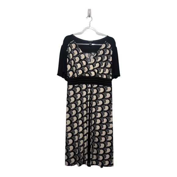 Lane Bryant Plus Size 18/20 Dress Retro Art Deco Print Fit & Flare Geometric - Picture 1 of 3